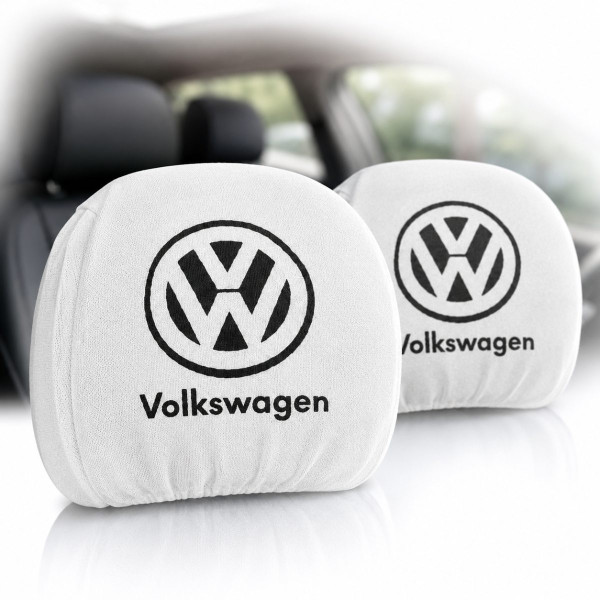 Чехлы для подголовников Универсальные Volkswagen Белые 2 шт