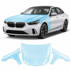 Антигравийная защитная бронепленка по лекалам для BMW 5 Series G60 2023- капот и передние крылья
