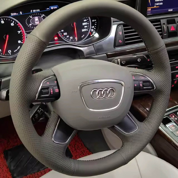 Чохол Оплетка Кермо для Audi A4/A6/A7/A8/Q5/Q7 2013-2017 Шкіра (Модельна Викрійка) №5