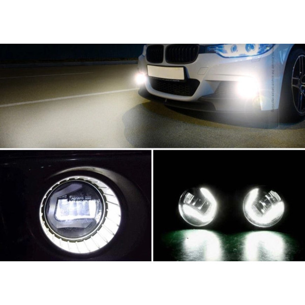 Протитуманні LED Фари круглі / Лінза з ДХО / D87мм / 12V / 6W / 6500K 2 шт