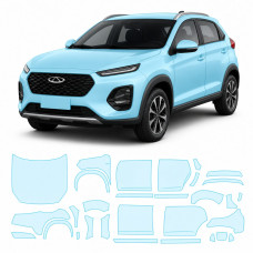 Антигравийная защитная бронепленка по лекалам для Chery Tiggo 2 Pro I 2022- полный кузов