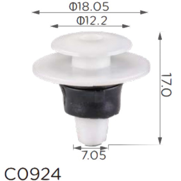 Кліпса кріплення молдингу Крило Багажник VW SKODA SEAT TOYOTA MAZDA FORD AUDI PORSCHE C0924