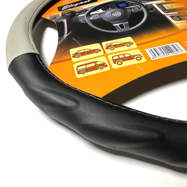 Чехол руля Elegant XL 41-43 см 1 шов Экокожа Черный (EL105 542)