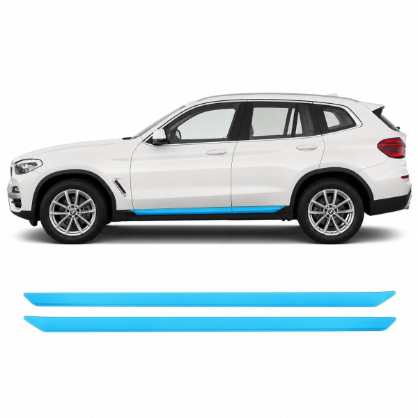 Антигравийная защитная бронепленка по лекалам для BMW X3 G01 2017-2021 - нижняя зона кузова пороги