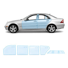 Антигравийная защитная бронепленка по лекалам для Mercedes-Benz C-Class W203 2000-2004 - зоны дверей и стойки окон