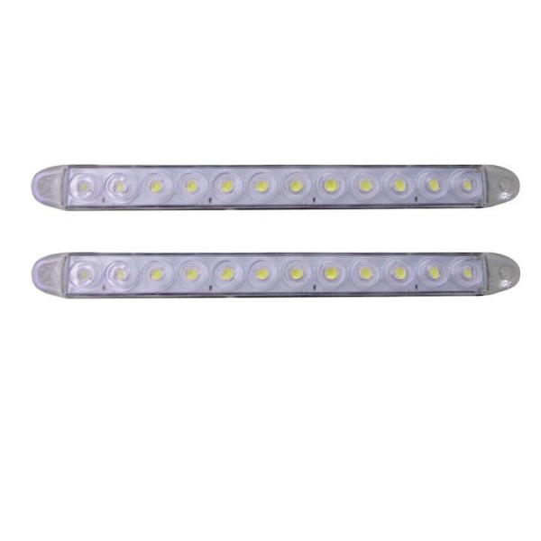 Дневные ходовые огни ДХО на скотче 12v / 32 см / 6W*2 / Crystal White Белые 2 шт