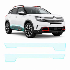 Антигравийная защитная бронепленка по лекалам для Citroen C5 Aircross I 2017-2021 - нижняя зона кузова пороги