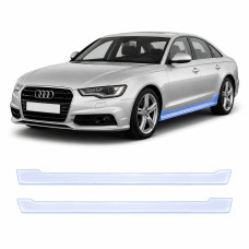 Антигравийная защитная бронепленка по лекалам для Audi A6 C7 2011-2018 - нижняя зона кузова пороги