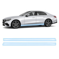 Антигравійна захисна бронеплівка за лекалами для Mercedes-Benz E-Class W214 2023- нижня зона кузова пороги