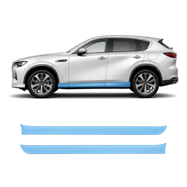 Антигравійна захисна бронеплівка за лекалами для Mazda CX-60 2022- нижня зона кузова пороги