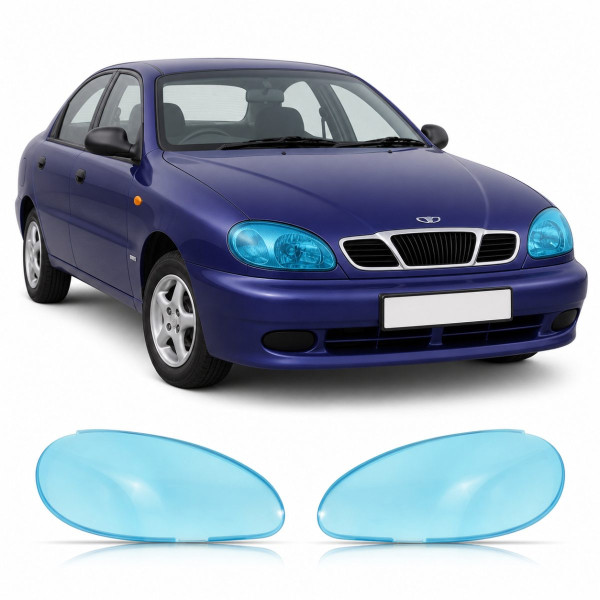 Антигравійна захисна бронеплівка за лекалами для Daewoo Lanos T100 1997-2017 - оптика (фари та ПТФ)