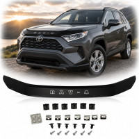 Дефлектор капота мухобойка для Toyota Rav 4 2019- Евро Крепление (Vip Tuning)