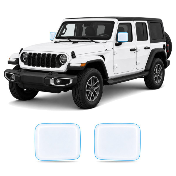 Антигравийная защитная бронепленка по лекалам для Jeep Wrangler JL facelift 2024- зеркала