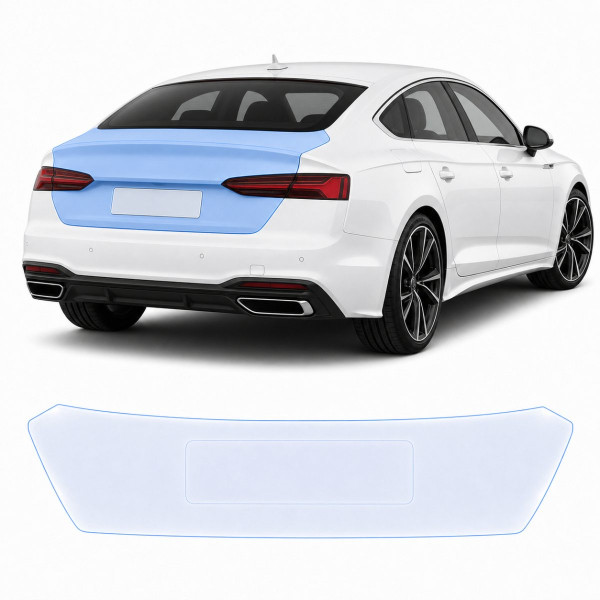 Антигравийная защитная бронепленка по лекалам для Audi A5 F5 facelift 2020-2024 - зона крышки багажника