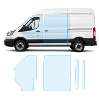 Антигравийная защитная бронепленка по лекалам для Ford Transit VII 2013- зоны дверей и стойки окон