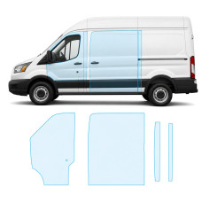 Антигравийная защитная бронепленка по лекалам для Ford Transit VII 2013- зоны дверей и стойки окон