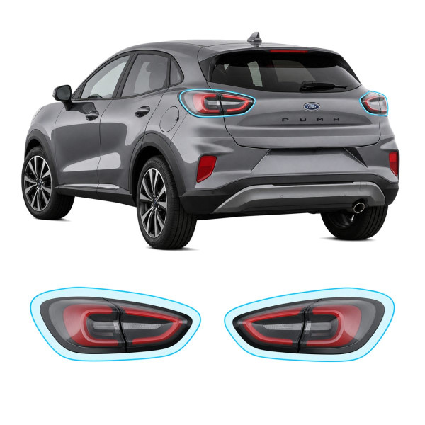 Антигравийная защитная бронепленка по лекалам для Ford Puma I 2019- задние фонари стопы