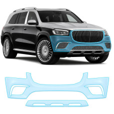 Антигравийная защитная бронепленка по лекалам для Mercedes-Benz Maybach GLS X167 2020- передний бампер