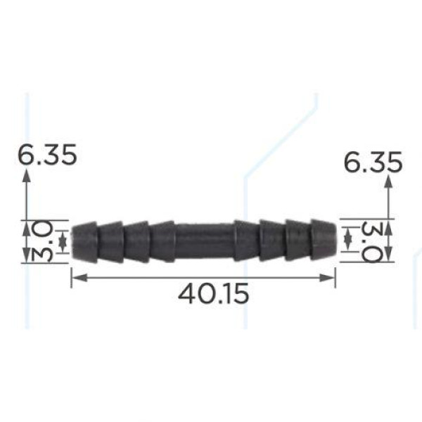 З’єднувач для трубок d6.3мм OEM 22020 (C401)