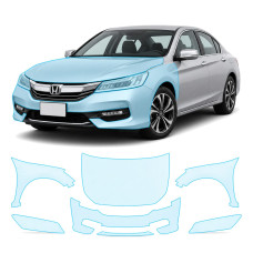 Антигравійна захисна бронеплівка за лекалами для Honda Accord IX facelift 2016-2017 - передня частина авто (капот бампер крила))