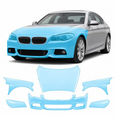 Антигравійна захисна бронеплівка за лекалами для BMW 5 Series F10 2010-2013 - передня частина авто (капот бампер фари крила)