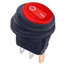LED Кнопка Переключатель клавишный Круглая 12V ON-OFF 34x23 мм Герметичная (Красная Подсветка) №118