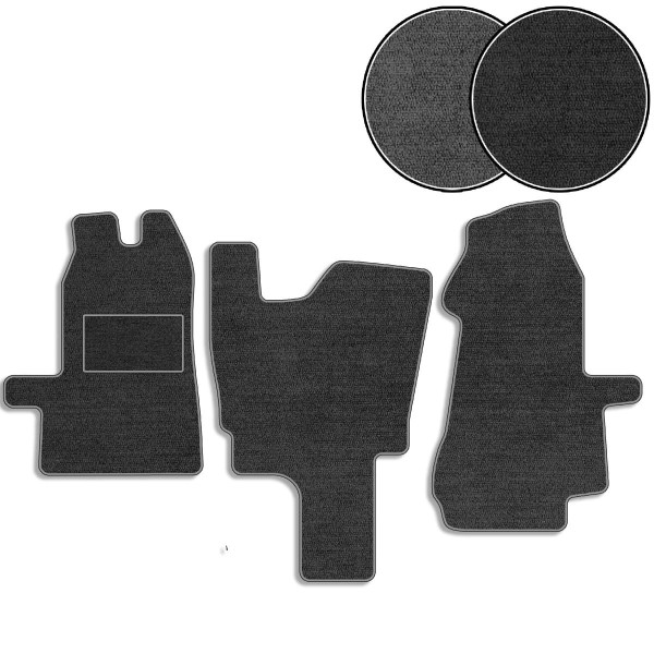 Ворсовые коврики для Ford Transit МК6 2006-2013 с подпятником 3 шт (Carrera)