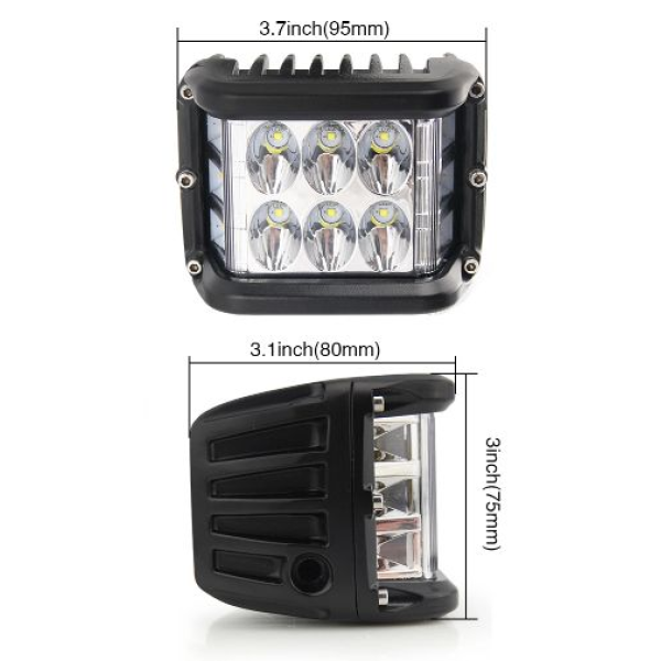 Додаткова LED фара 18W (3W*6) 10-30V 90x76x80 mm Близький стробоскоп 1 шт (W 0260-RB)