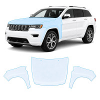Антигравийная защитная бронепленка по лекалам для Jeep Grand Cherokee WK2 facelift 2014-2021 - капот и передние крылья