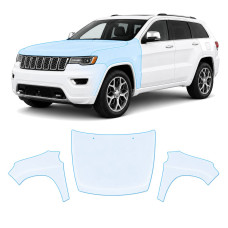 Антигравийная защитная бронепленка по лекалам для Jeep Grand Cherokee WK2 facelift 2014-2021 - капот и передние крылья