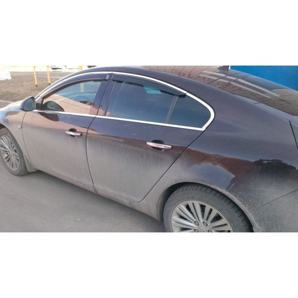 Дефлекторы окон ветровики Opel Insignia 2009- HB С Хром Молдингом