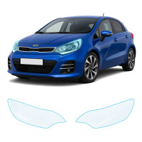 Антигравийная защитная бронепленка по лекалам для Kia Rio UB facelift 2015-2017 - оптика (фары и ПТФ)