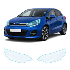Антигравийная защитная бронепленка по лекалам для Kia Rio UB facelift 2015-2017 - оптика (фары и ПТФ)