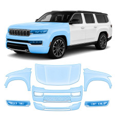 Антигравійна захисна бронеплівка за лекалами для Jeep Grand Wagoneer WS 2021- передня частина авто (капот бампер крила))