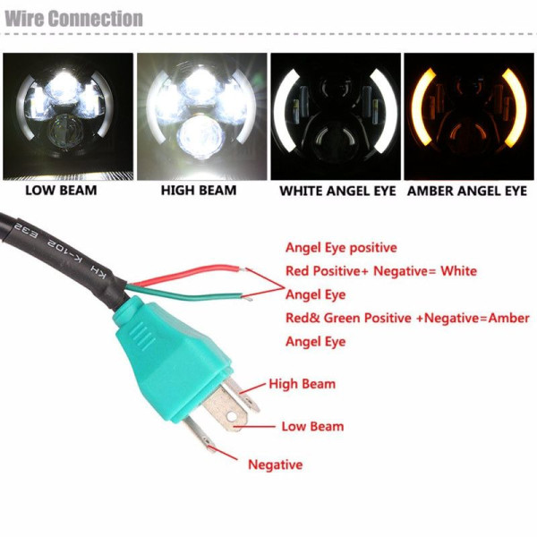 Дополнительная LED фара 60 W 10-30V Bi-Led DRL фары 7 дюймов ДХО Ангельские глазки 1 шт (3583)