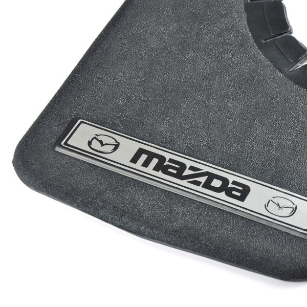 Бризковики малі Elegant для Mazda Серебренн. напис,м'яка структурна гума Mud-Flaps 2 шт