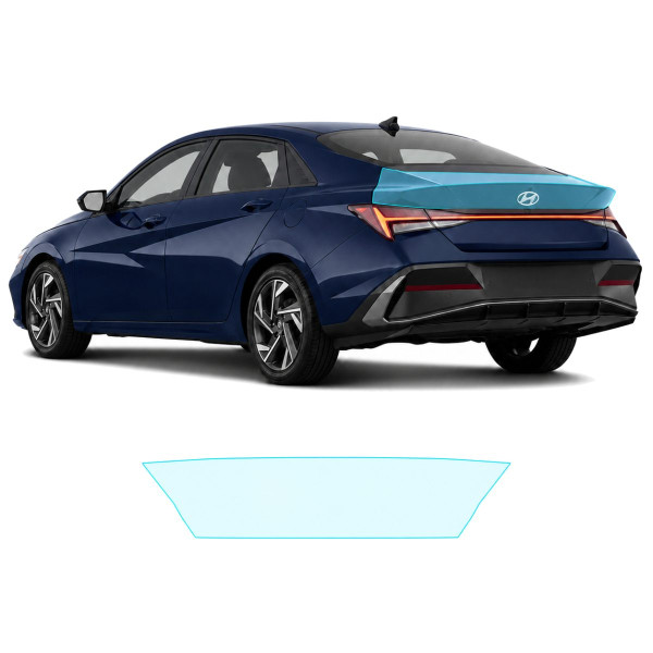 Антигравийная защитная бронепленка по лекалам для Hyundai Elantra CN7 facelift 2024- зона крышки багажника