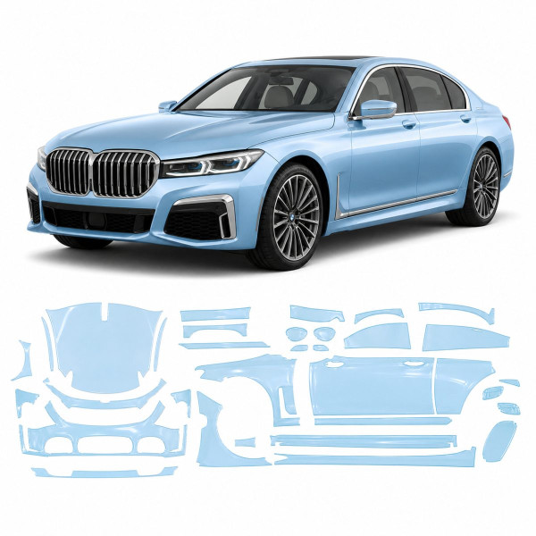 Антигравийная защитная бронепленка по лекалам для BMW 7 Series G11/G12 facelift 2019-2022 - полный кузов