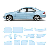 Антигравійна захисна бронеплівка за лекалами для Mercedes-Benz C-Class W203 2000-2004 - повний кузов