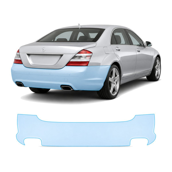 Антигравийная защитная бронепленка по лекалам для Mercedes-Benz S-Class W221 2005-2009 - задний бампер
