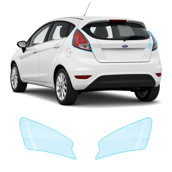 Антигравийная защитная бронепленка по лекалам для Ford Fiesta VI facelift 2013-2017 - задние фонари стопы