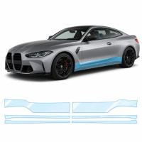Антигравійна захисна бронеплівка за лекалами для BMW M3 G80 2020-2024 - нижня зона кузова та пороги
