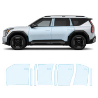Антигравійна захисна бронеплівка за лекалами для Kia EV9 I 2023- зони дверей і стійки вікон