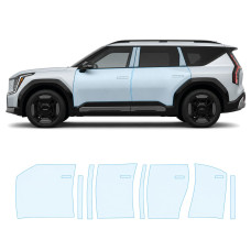 Антигравийная защитная бронепленка по лекалам для Kia EV9 I 2023- зоны дверей и стойки окон