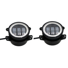Протитуманні LED Фари круглі / Лінза з ДХО / D87мм / 12V / 15W / 6500K / 2 шт
