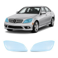 Антигравийная защитная бронепленка по лекалам для Mercedes-Benz C-Class W204 2007-2011 - оптика (фары и ПТФ)