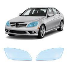 Антигравийная защитная бронепленка по лекалам для Mercedes-Benz C-Class W204 2007-2011 - оптика (фары и ПТФ)