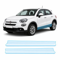 Антигравийная защитная бронепленка по лекалам для Fiat 500X I facelift 2019-2023 - нижняя зона кузова пороги