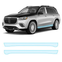 Антигравийная защитная бронепленка по лекалам для Mercedes-Benz Maybach GLS X167 2020- нижняя зона кузова пороги