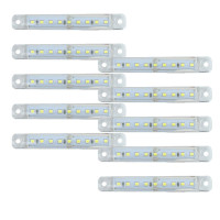 Габарит LED прямокутний 100х15 мм / 12/24V / 9 діодів / Білий 10 шт (EMR 53B)